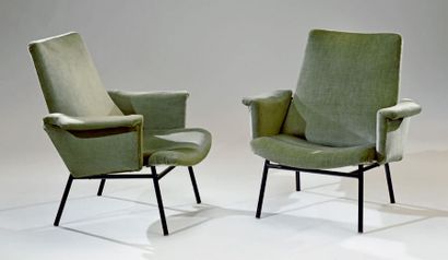Pierre GUARICHE (1926-1995) - STEINER éditeur Paire de fauteuils modèle «SK660»,...