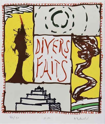 Pierre ALECHINSKY (né en 1922) Divers faits, 2000
Lithographie, signée en bas à droite,...