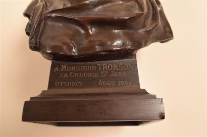 null Eugène MARIOTON (1854-1933) Buste de vierge Bronze à pâtine brune, signé, dédicassé...