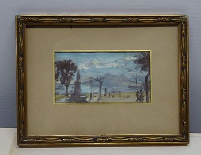 Honoré CAVAROC (1846-1930) Petite place de Sanary
Huile sur carton
H. 7,5 cm - L....