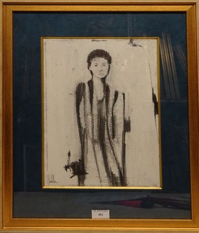 Juan Castilla (né en 1936) Femme
Fusain signée en bas à gauche
H. 32 cm L. 23 cm