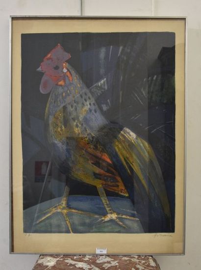 Camille HILAIRE (1916-2004) Le coq
Lithographie en couleurs, signée en bas à droite
Épreuve...