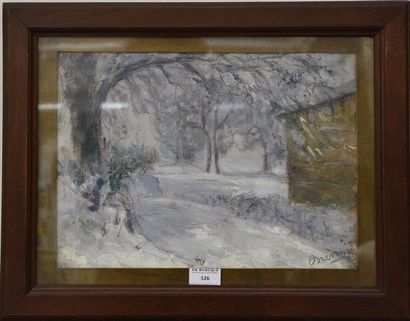 Jean DREVON (1899-1978) Paysage de neige
Huile sur toile sans chassis, signée en...