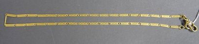 null Collier à mailles plates en or jaune 18K (750/°°) Poids brut : 13,6 g 