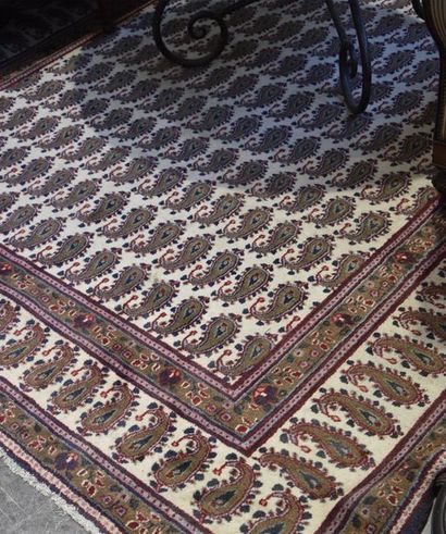 null MOUD KHORASSAN - IRAN Tapis en laine à motifs boteh L. 350 l. 250 cm env