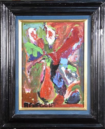 null Adrien SEGUIN (1926-2005) Nautre morte au vase rouge Huile sur toile signée...