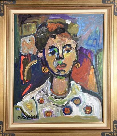 null Adrien SEGUIN (1926-2005) Portrait de femme Huile sur toile signée et datée...