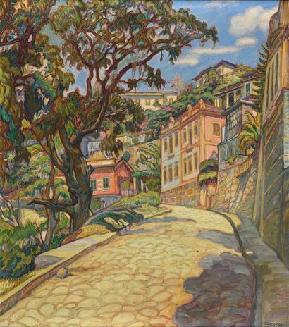 Aaron BILIS (1893-1971) Rio, 1926
Huile sur toile, signée, datée et située en bas...