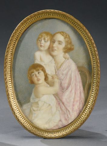 Aaron BILIS (1893-1971) Violette Supervielle de Lasala avec ses enfants, 1925
Miniature...