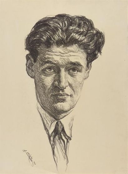 Aaron BILIS (1893-1971) Portrait de Joseph Kessel, 1929
Dessin au fusain, signé et...