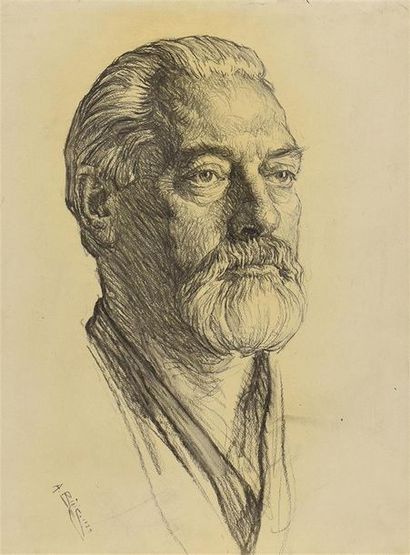 Aaron BILIS (1893-1971) Portrait de Claude Farrère, 1929
Dessin au fusain, signé...
