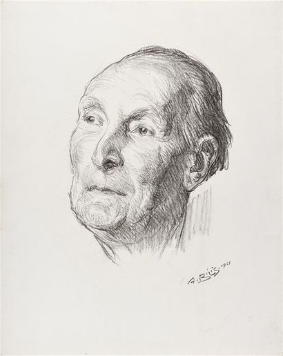 Aaron BILIS (1893-1971) Portrait de Léopold Survage, 1965
Dessin au fusain, signé...