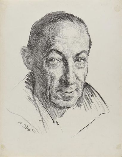 Aaron BILIS (1893-1971) Portrait de Jean Picart Le Doux, 1966
Dessin au fusain, signé...