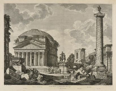 Johann Sebastian MÜLLER (1715-1785) Fantaisie d'architecture mêlant le Panthéon d'Agrippa...