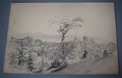 Félix BENOIST (1818-1896) Ensemble de onze feuilles: vue de Notre-Dame de La Salette;...