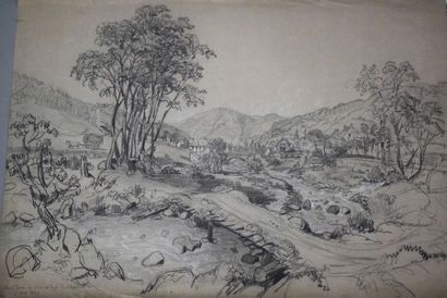 Félix BENOIST (1818-1896) Ensemble de six feuilles: vue de la grande scierie sur...