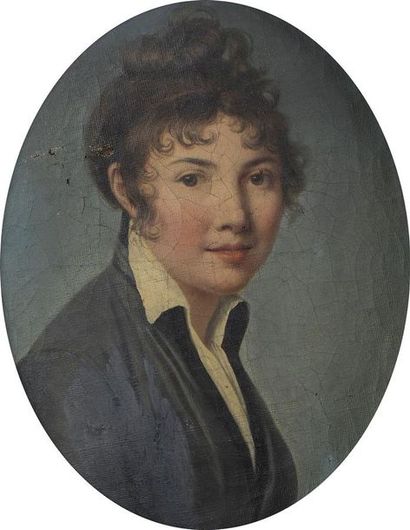 Attribué à Marie Elisabeth LEMOINE (1761-1811) ? Portrait d'une jeune femme
Huile...