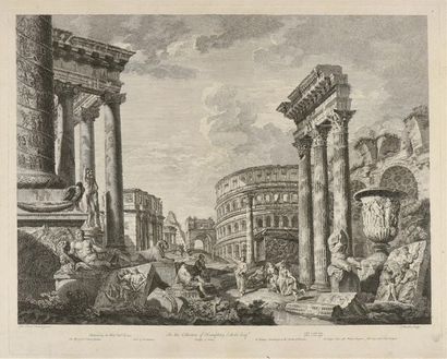 Johann Sebastian MÜLLER (1715-1785) Fantaisie d'architecture mêlant le Colisée et...