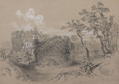 Félix BENOIST (1818-1896) Ensemble de sept feuilles: château près de Plouarel (?);...