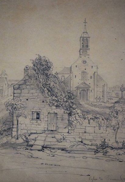 Félix BENOIST (1818-1896) Ensemble de dix feuilles: vue du port d'Ouessant; Brignogan...