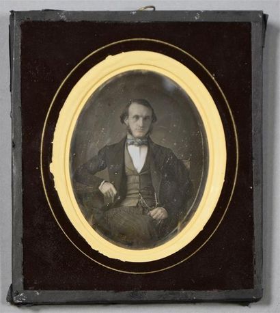 Daguerréotype, vers 1850 Portrait d'un homme...
