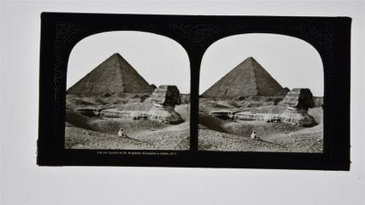 null Égypte en stéréoscopie sur verre, vers 1855
Très rare suite de 7 plaques stéréoscopiques...