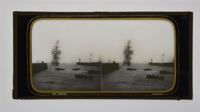 null Marine en stéréoscopie sur verre par Ferrier et Soulier, vers 1860 5 plaques...