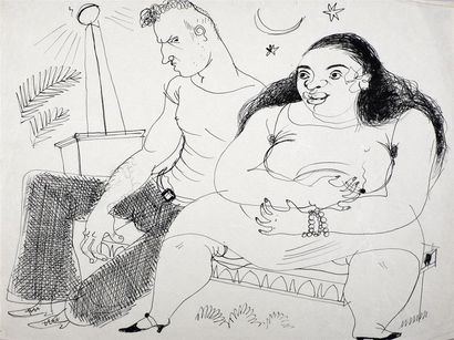 Roger Parry (1905-1977) Amours tahitiens, 1932
Ensemble de deux dessins à l'encre...