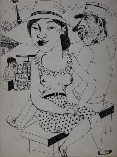 Roger Parry (1905-1977) Amours tahitiens, 1932
Ensemble de deux dessins à l'encre...