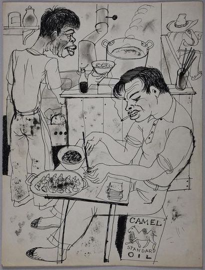 Roger Parry (1905-1977) Panama ou Tahiti, les cuisiniers asiatiques, 1932
Dessin...