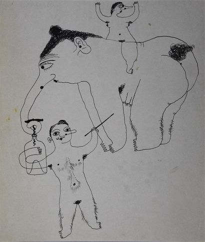 Roger Parry (1905-1977) La pisseuse dans le jardin d'Eden - Femme éléphant débouchant...