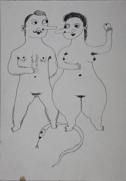 Roger Parry (1905-1977) Adam et Ève et le serpent - La passante aguicheuse - La botaniste...