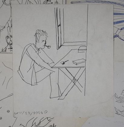 Roger Parry (1905-1977) Hollande, 1937
Réunion de 5 dessins dont quatre à l'encre...