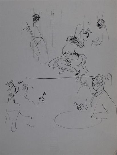 Roger Parry (1905-1977) New York et les États-Unis, 1945
Suite de 9 dessins à l'encre:...
