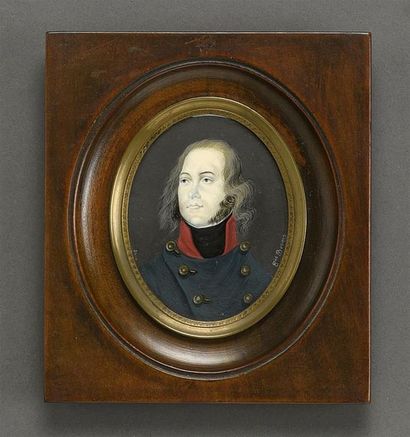  Claude Charles-Antoine BERNY D'OUVILLE (1775-1842) Portrait d'un militaire à cheveux...