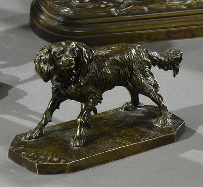 null Pierre-Jules MENE (1810-1879)
King-Charles spaniel Bronze à patine brune nuancée,...