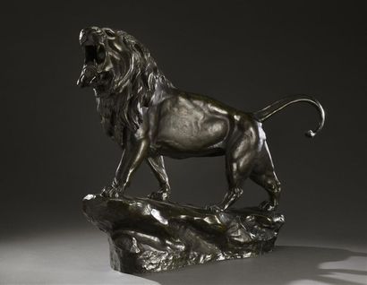 Léon BUREAU (1866-1906)
Lion rugissant Bronze...