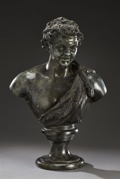 null Naples, fonderie CHIURAZZI, XIX-XXe siècle
Buste de faune Epreuve en bronze...