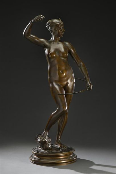 null Alexandre FALGUIERE (1831-1900)
Diane chasseresse Epreuve en bronze à patine...