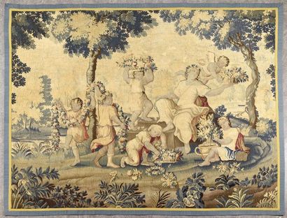 null AUBUSSON
Tapisserie représentant Cérès et les enfants jardiniers XVIIIe siècle
H....