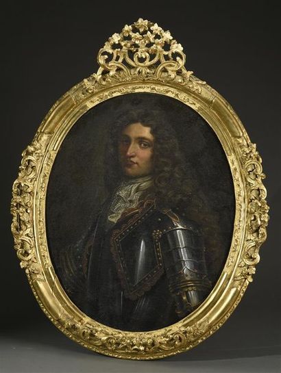ÉCOLE FRANÇAISE de la fin du XVIIe siècle Portrait d'homme en armure
Huile sur toile...