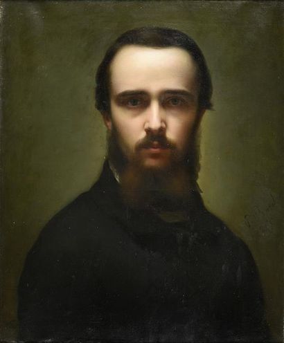 Paul BOREL (1828-1913) Autoportrait
Huile sur toile, signée et datée 1855 au milieu...