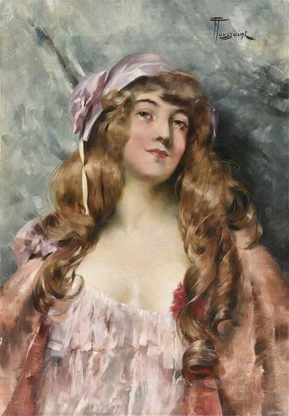 Fernand Toussaint (1873-1956) Jeune femme
Huile sur toile signée en haut à droite
H....