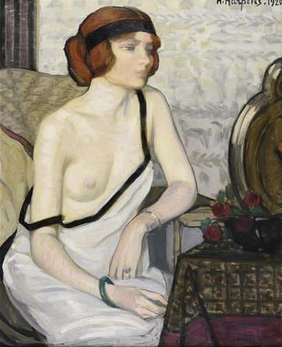 Andrée KARPELES (1885-?) Le Miroir, 1920
Huile sur toile signée et datée en haut...