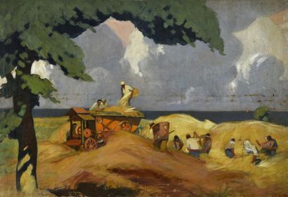 Charley GARRY (1891-1973) Moissons en bord de mer
Huile sur toile, signée en bas...