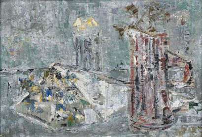 Crikor GARABETIAN (1908-1993) Composition aux trois bouquets de fleurs, 1957
Huile...