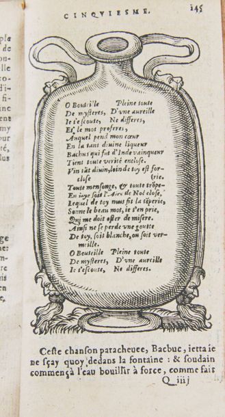 RABELAIS. Les oeuvres.
Lyon, Jean Martin, 1599.
In-12, vélin à recouvrement (reliure...
