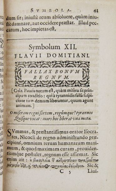 REUSNER (Nicolas). Symbolorum Imperatoriorum.
Francfort, Joanne Spies, 1588.
3 parties...