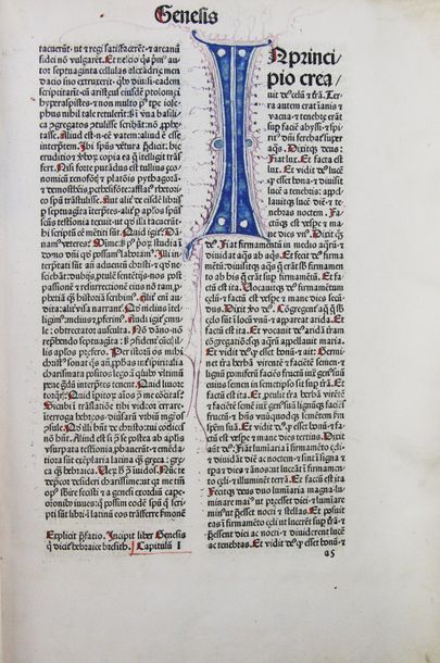 null BIBLIA LATINA.
(Bâle, Johann Amerbach), 1479.
In-folio (292 x 209 mm), de 537...