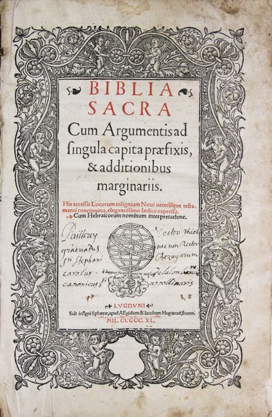 null BIBLIA SACRA cum argumentis ad singula capita praefixis et additionibus marginariis......